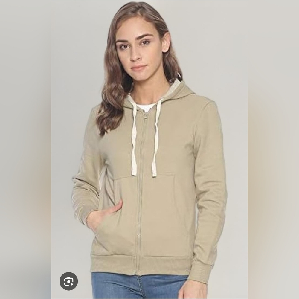 LOGO Lounge Lori Goldstein Women's Large Light Green Zip Up Hoodie Sweatshirt XL